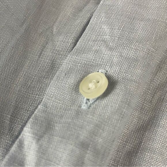 REISS Holiday Slim Fit Linen Button Through Shirt, Light Blue Size, XL NWOT - Picture 5 of 10